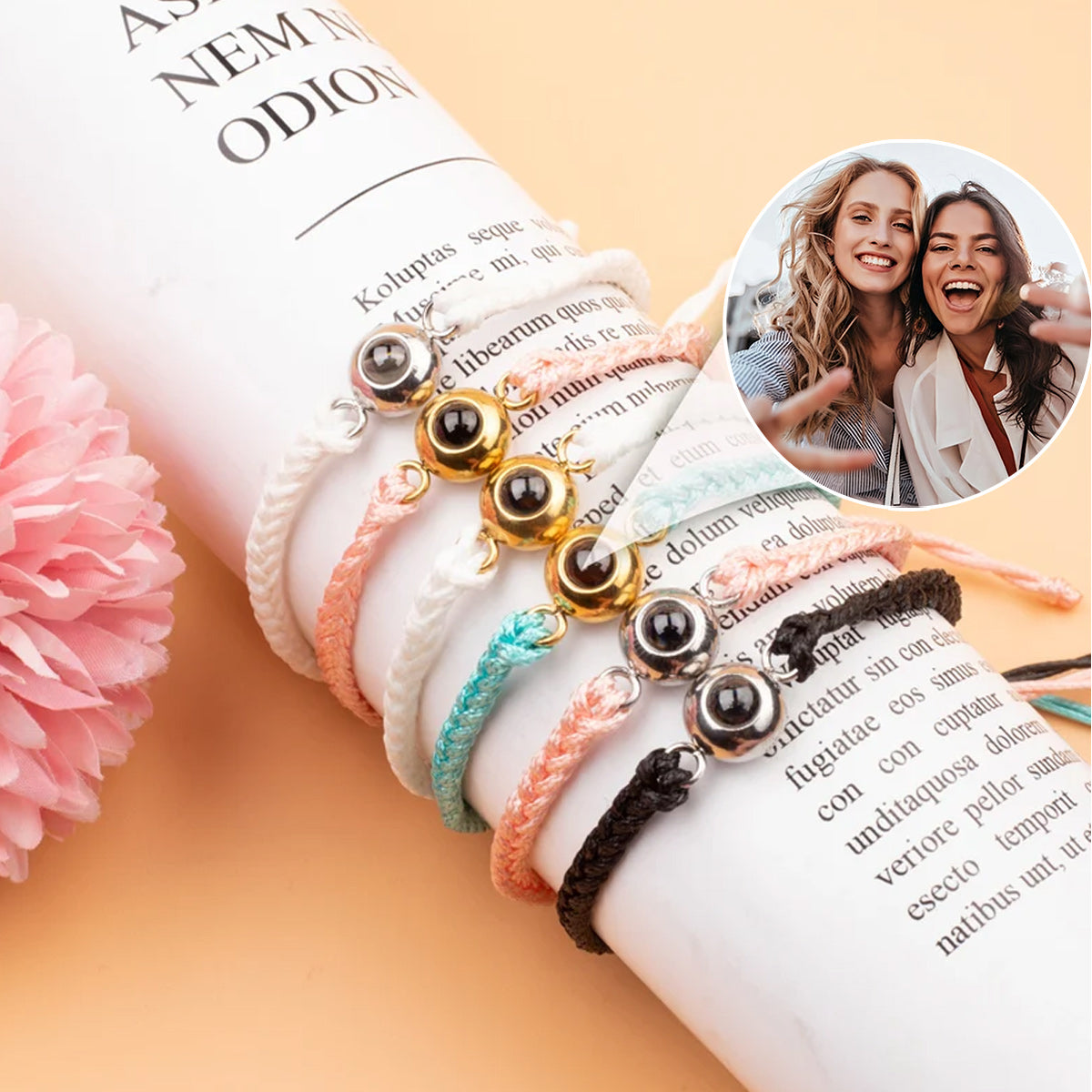Meilleure amie pour toujours - Cadeau pour une amie - Bracelet à projection personnalisé