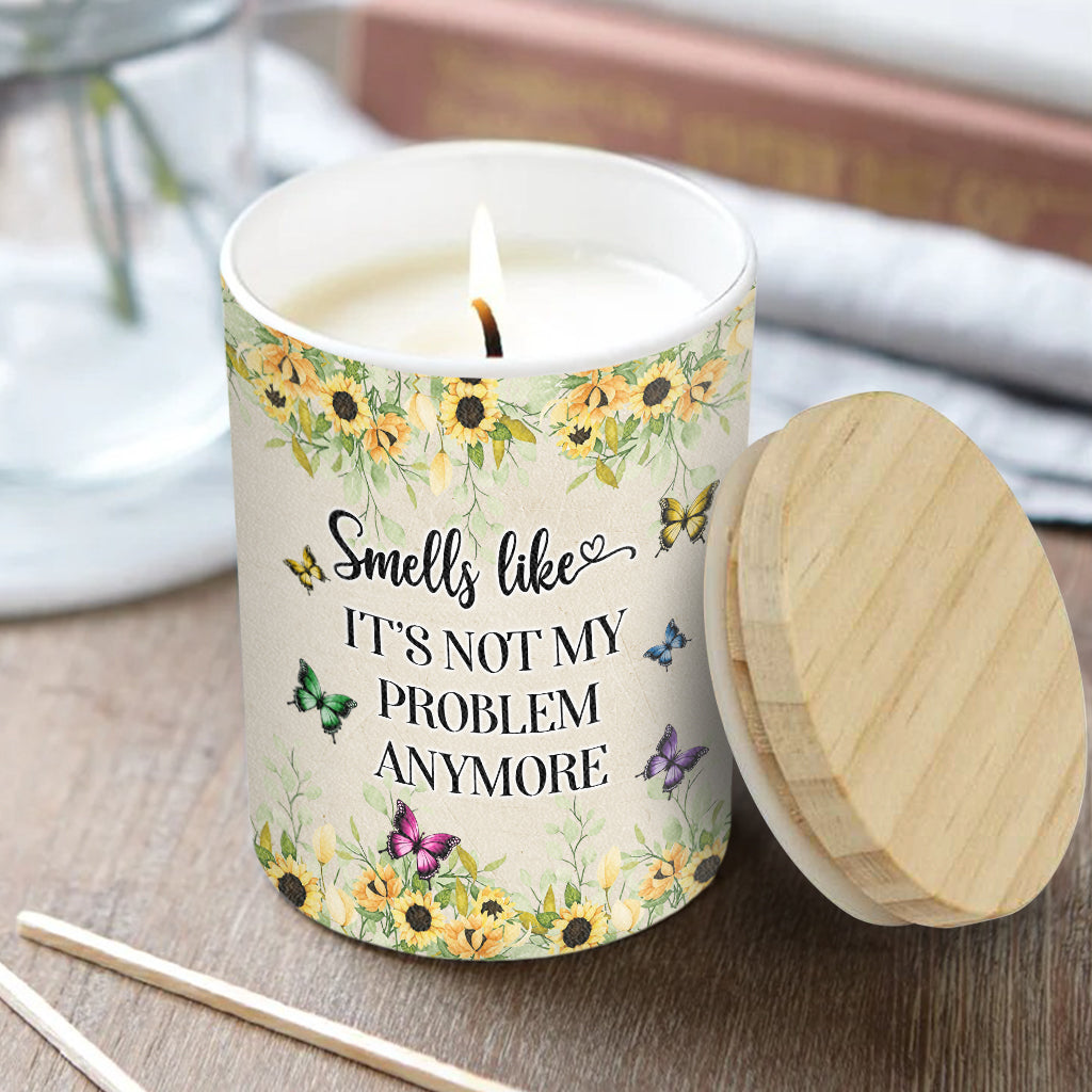 Ça sent le « Ce n'est pas mon problème ! » - Bougie personnalisée de collection avec couvercle en bois