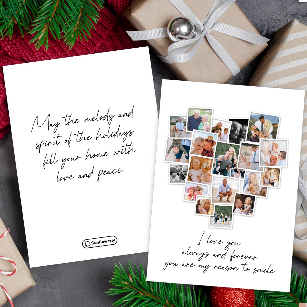 Any Message Heart Photo Upload - Personalized Greeting Card