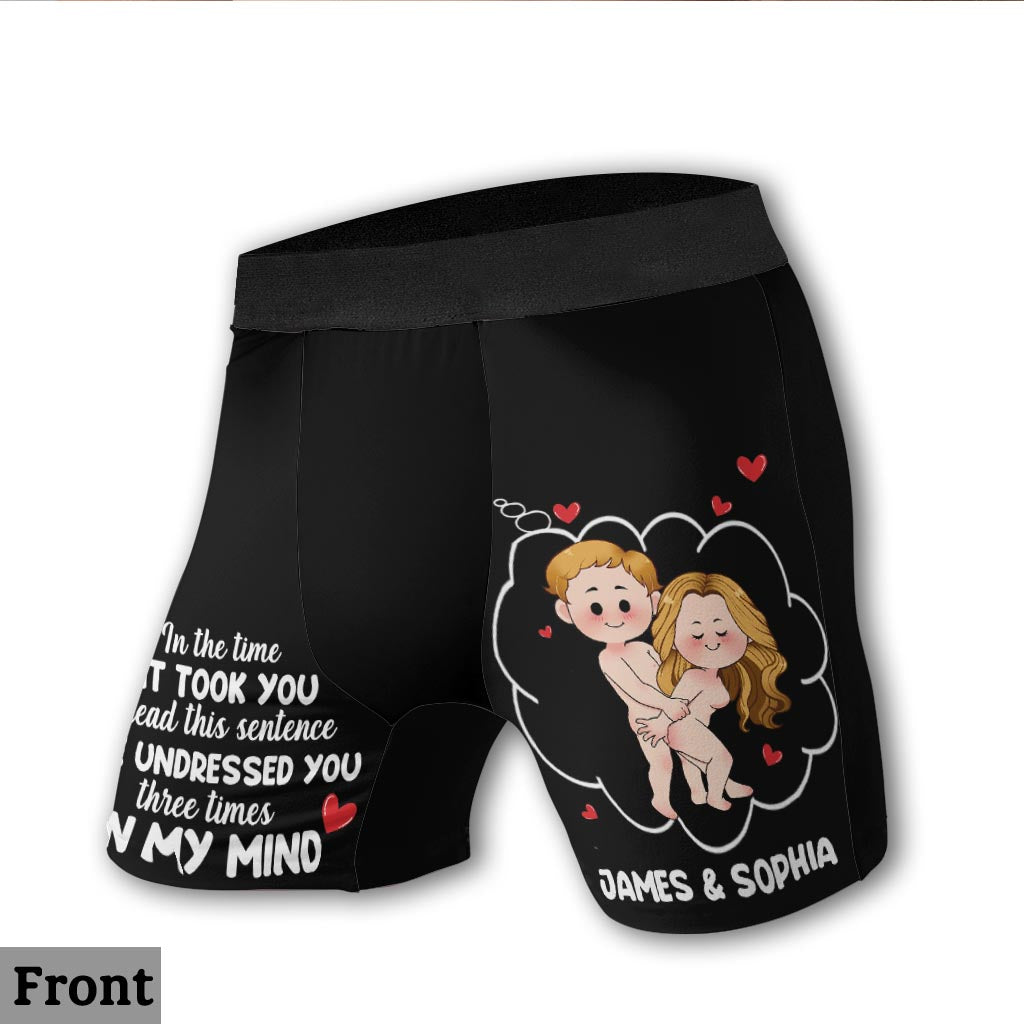 I've Undressed You Three Times - Personalized Couple Men Boxer Briefs