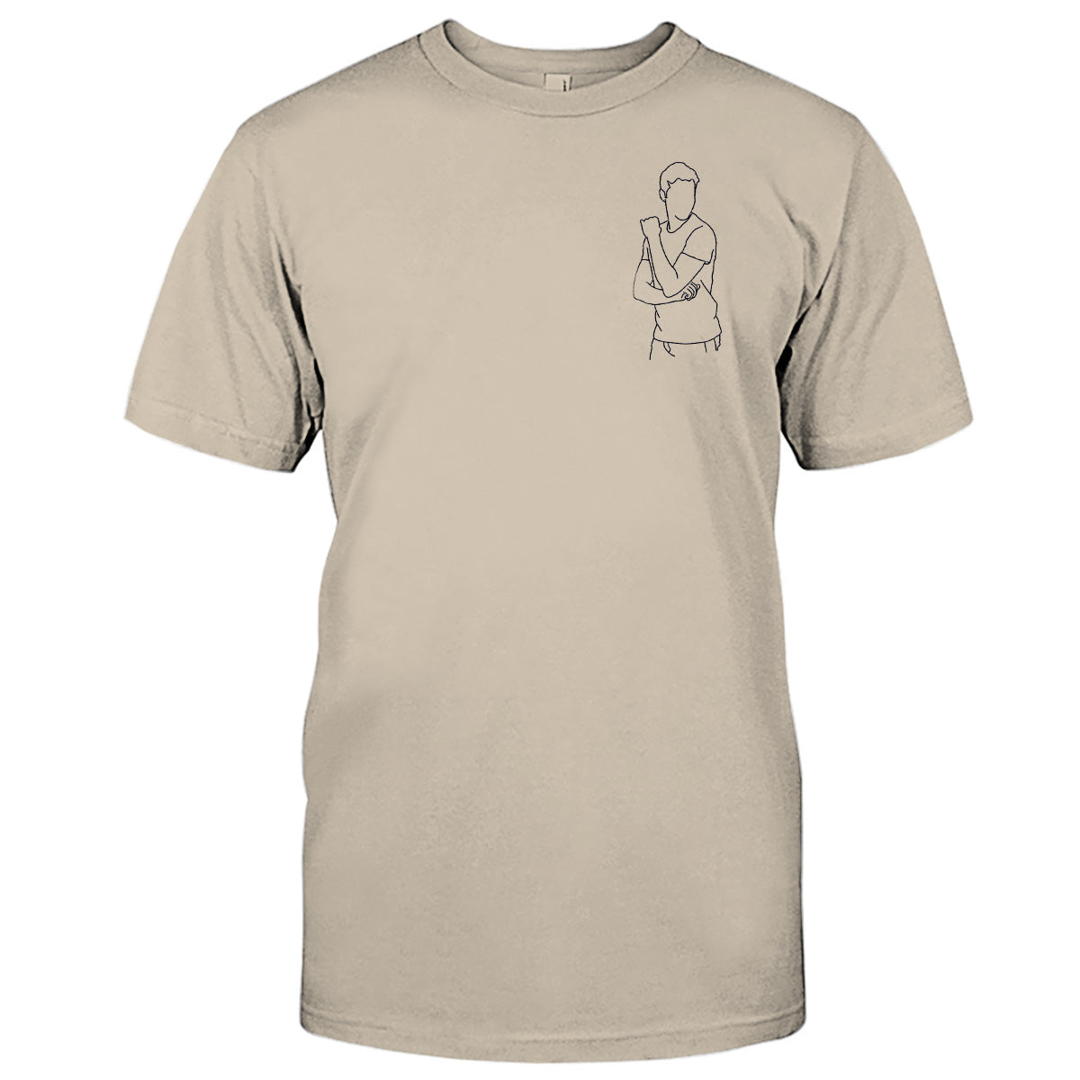 T-shirt brodé personnalisé pour petit-fils - Illustration au trait