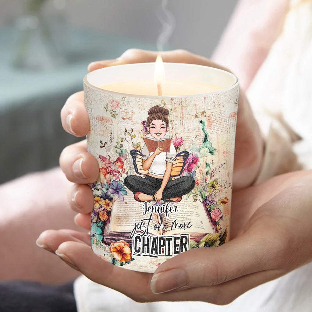 Juste un chapitre de plus - Bougie personnalisée en forme de livre avec couvercle en bois