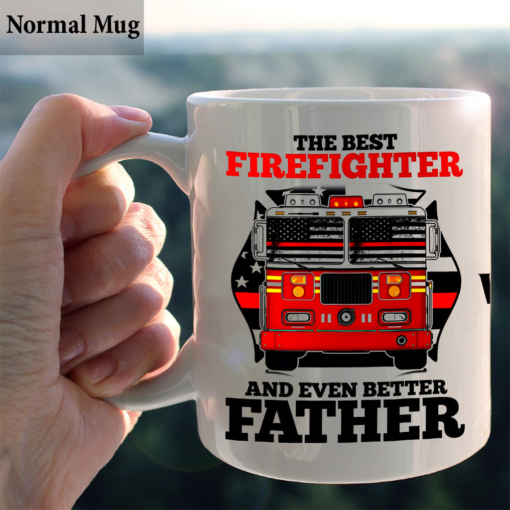 Der beste Feuerwehrmann – personalisierte Feuerwehr-Tasse
