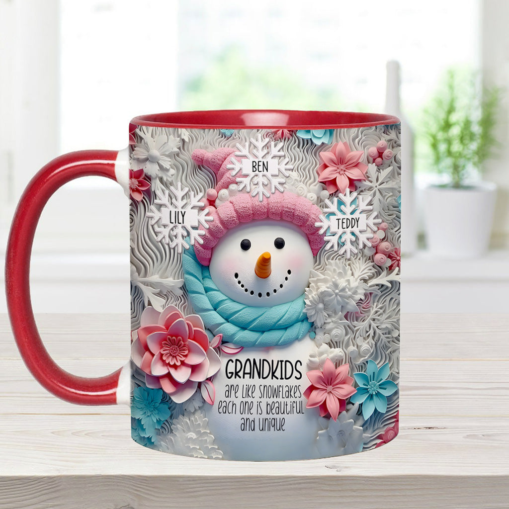Grandkids Are Like Snowflakes - Gift for grandma - Personalized Accent Mug