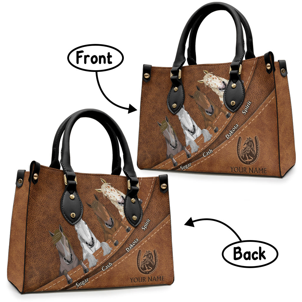 Love Horse - Sac à main en cuir personnalisé à motif cheval
