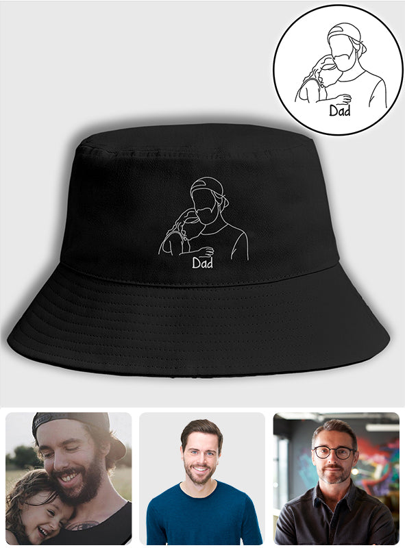 Custom Photo - Personalized Father Embroidered Bucket Hat