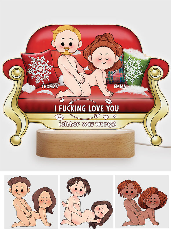 I Love You - Personalized Couple Shaped Plaque Light Base