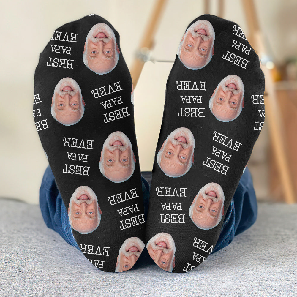 Chaussettes personnalisées pour grand-père - Visage personnalisé