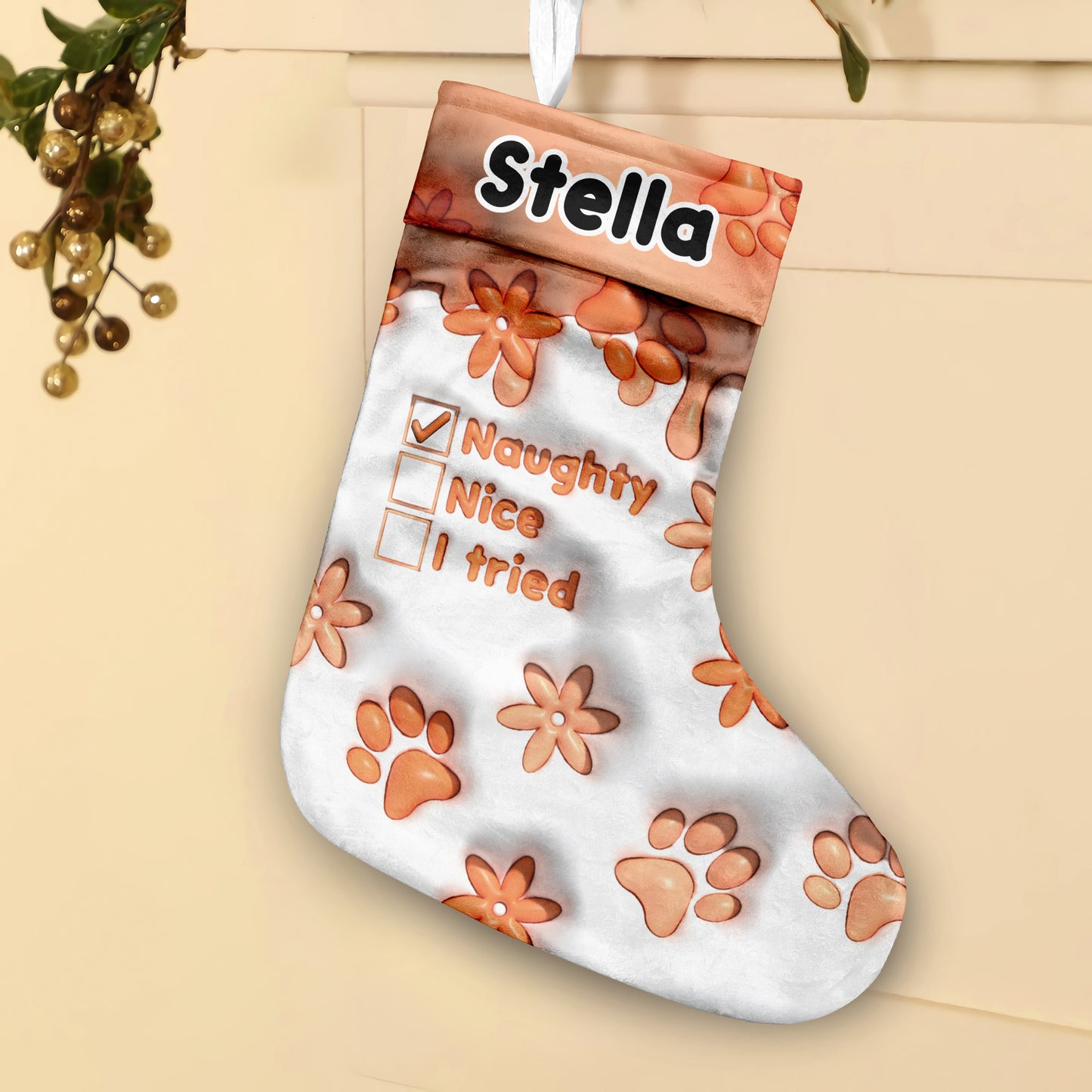 „Braver Hund, ich hab’s versucht“ – personalisierte Weihnachtsstrümpfe für Hunde