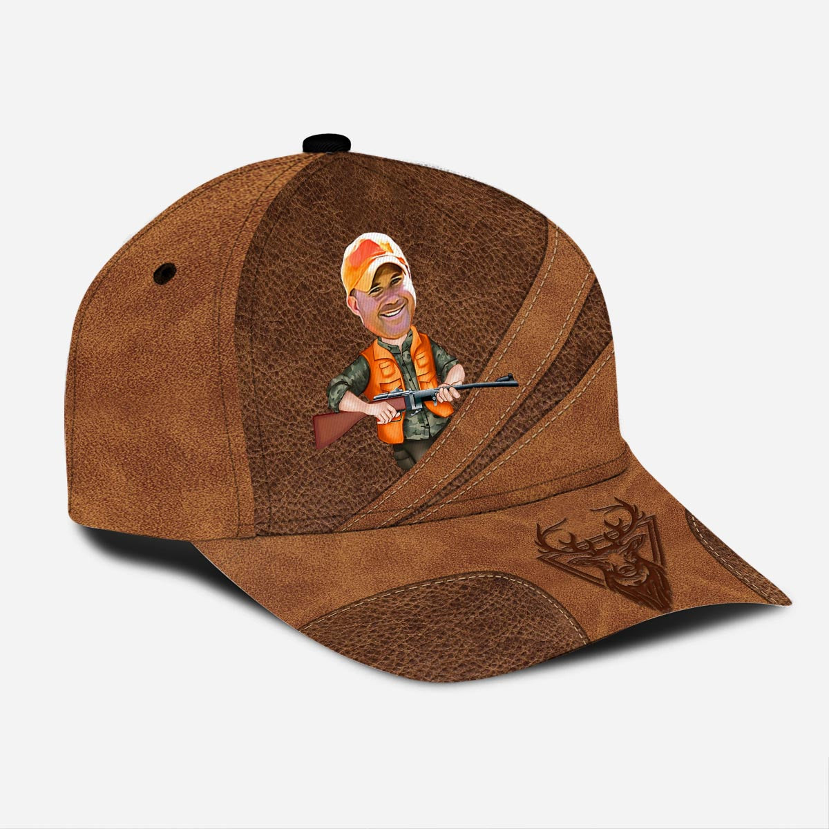 Lustiges Jagdmotiv mit Foto eingefügt – Personalisierte klassische Jagdkappe