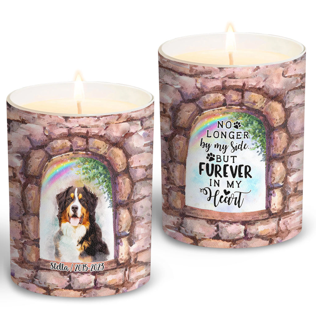 Plus à mes côtés - Bougie personnalisée pour chien avec couvercle en bois
