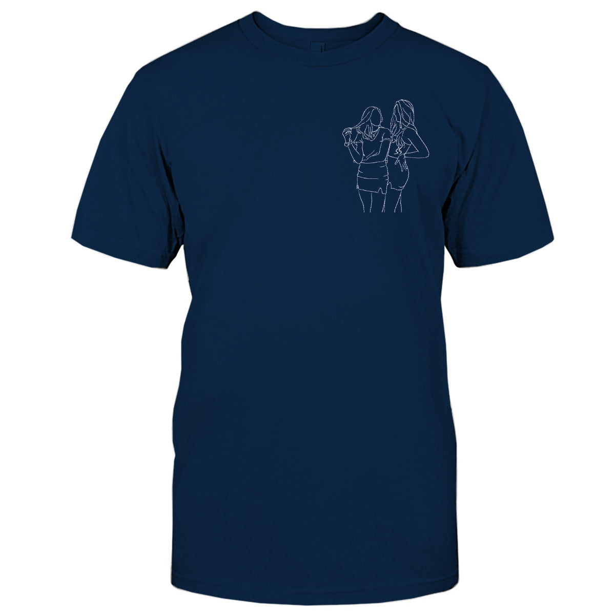 Custom Line Art - Personalized granddaughter Embroidered T-shirt