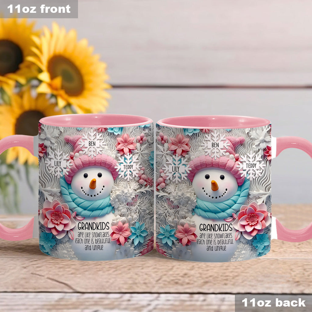 Grandkids Are Like Snowflakes - Gift for grandma - Personalized Accent Mug