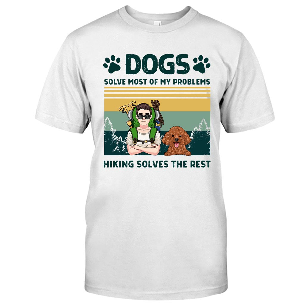 Hunde und Wandern lösen meine Probleme – personalisiertes Wander-T-Shirt & Hoodie