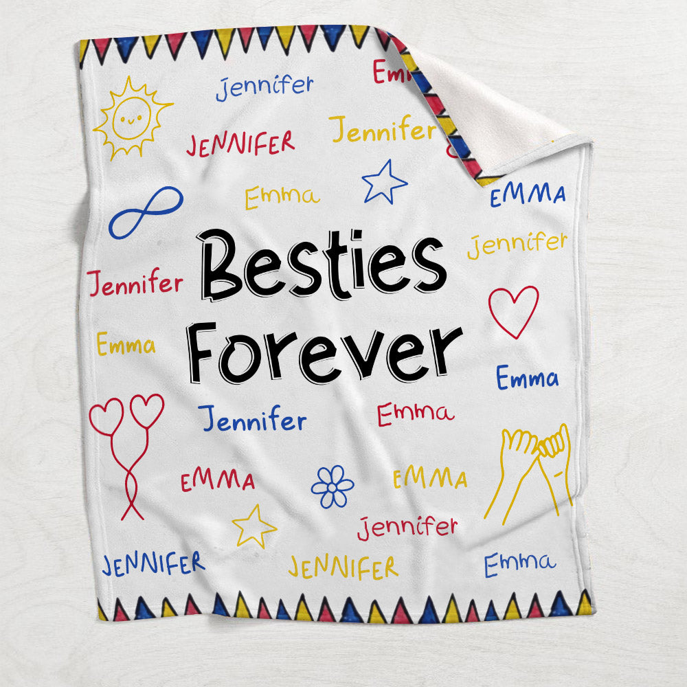 Für immer beste Freundinnen – Geschenk für Freunde – Personalisierte Decke