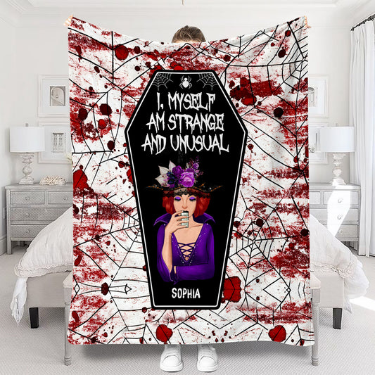 I Myself Am Strange and Unusual - Personalized Witch Blanket