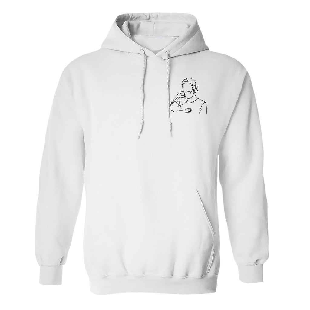 Custom Line Art - Personalized Uncle Embroidered Hoodie