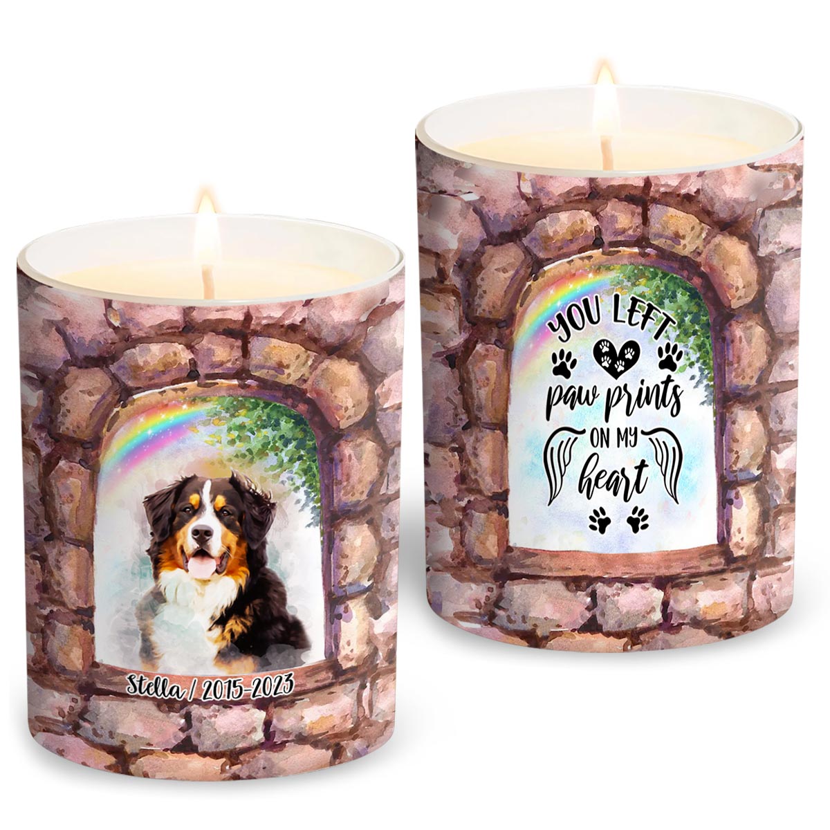 Nicht mehr an meiner Seite – Personalisierte Hundekerze mit Holzdeckel