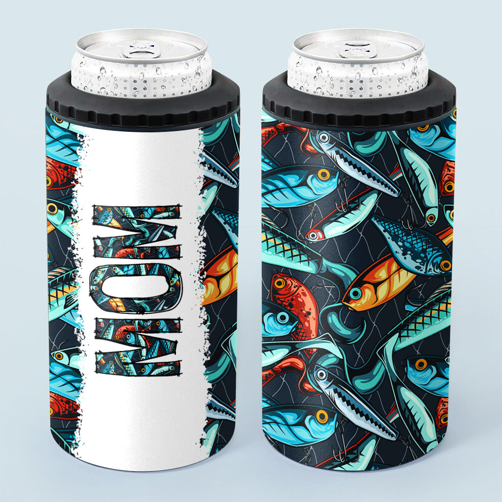 Reel Cool Dad - Fishing gift for dad, grandpa, him, husband - Personalized Can Cooler