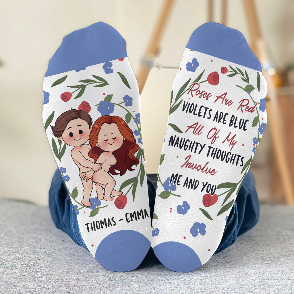 Roses Are Red - Personalized Couple Socks