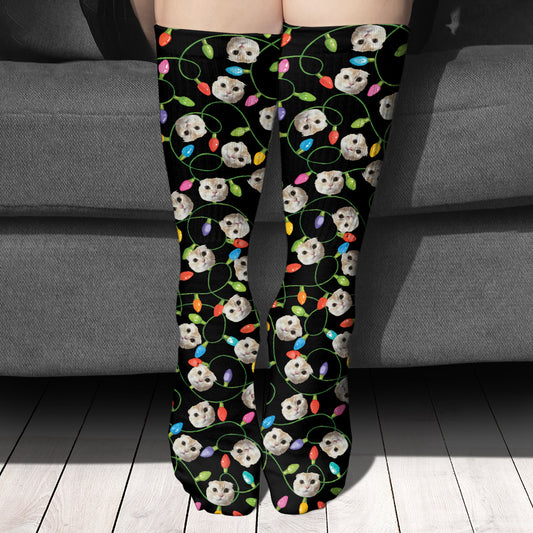 Merry Christmas - Personalized Cat Socks