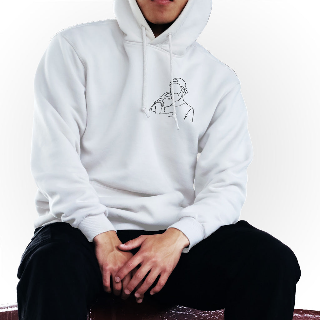 Custom Line Art - Personalized Uncle Embroidered Hoodie