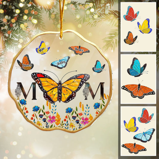 Butterfly Mother - Personalized Mother Transparent Ornament