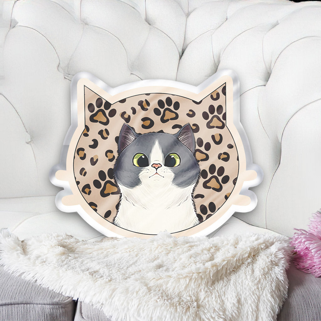 Reserved For The Cat - Personalized Cat Shaped Pillow