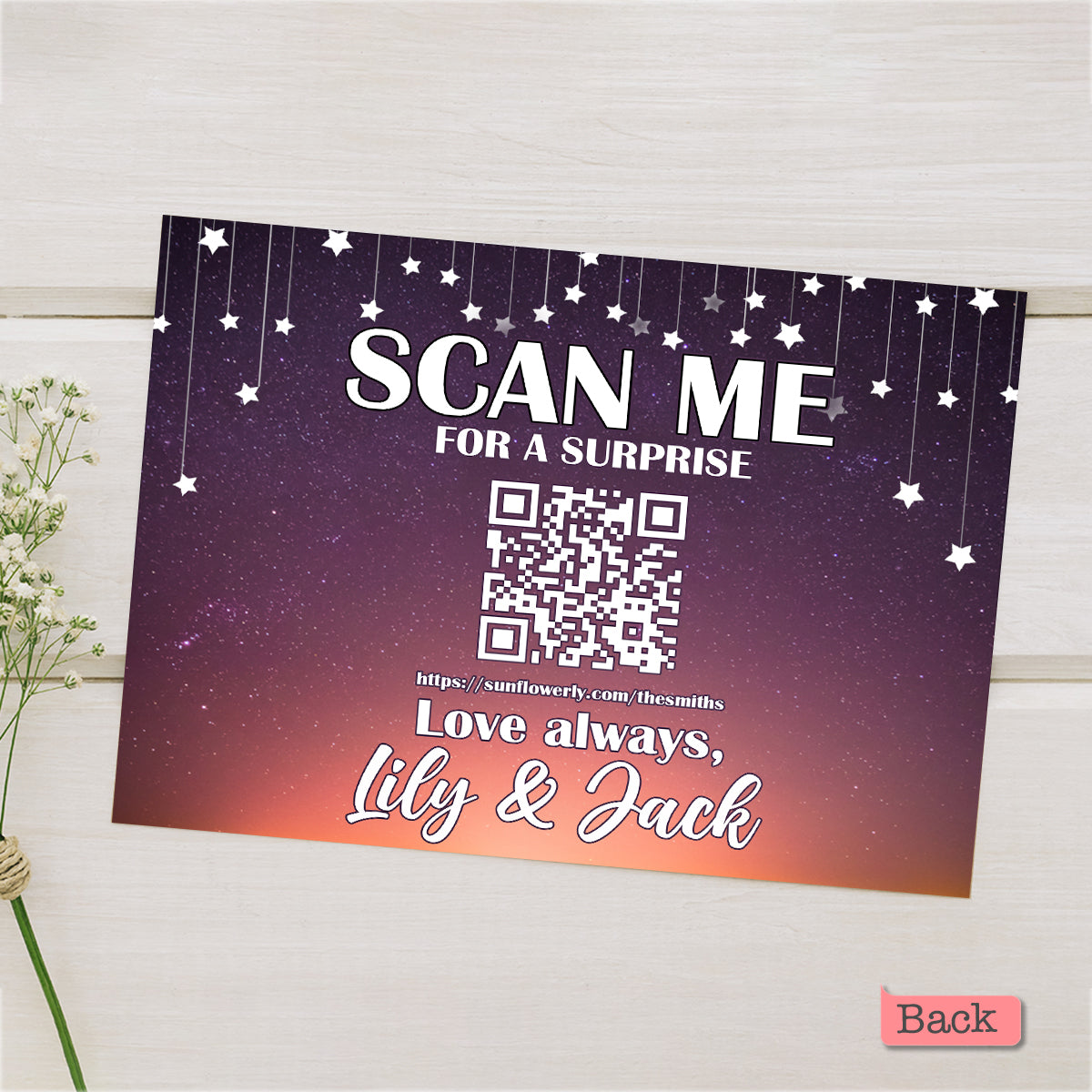 Love You To The Moon & Back - Personalized QR Greeting Card