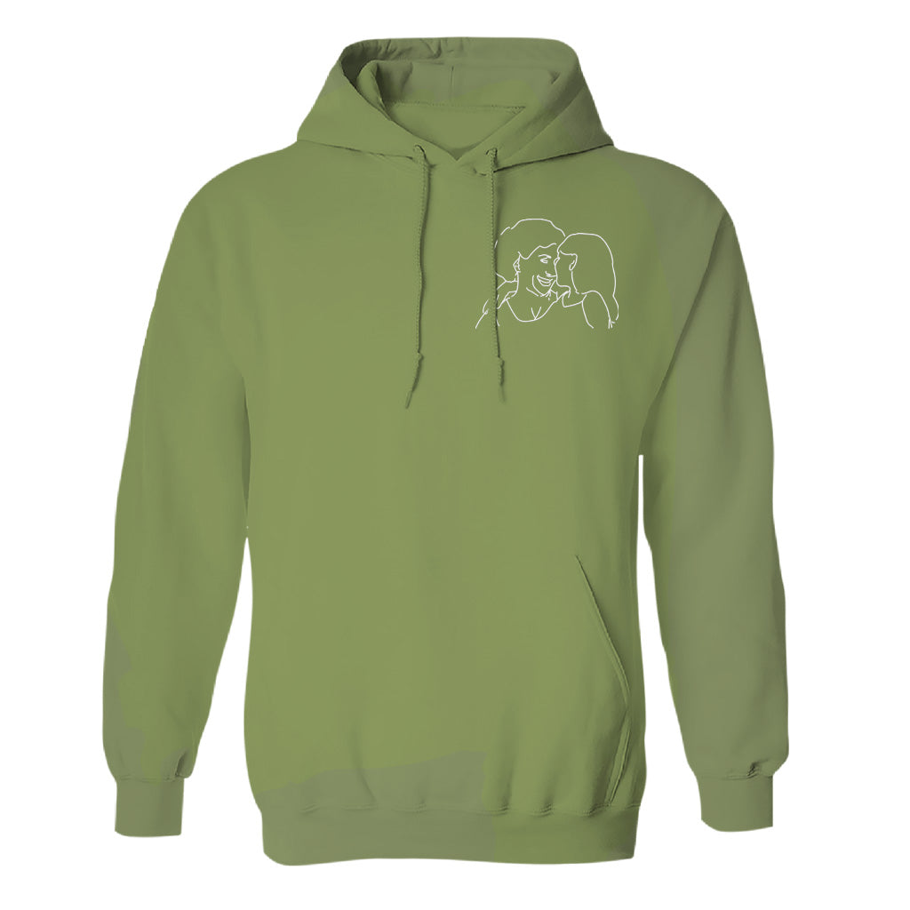 Individuelle Linienzeichnung – Personalisierter bestickter Oma-Hoodie