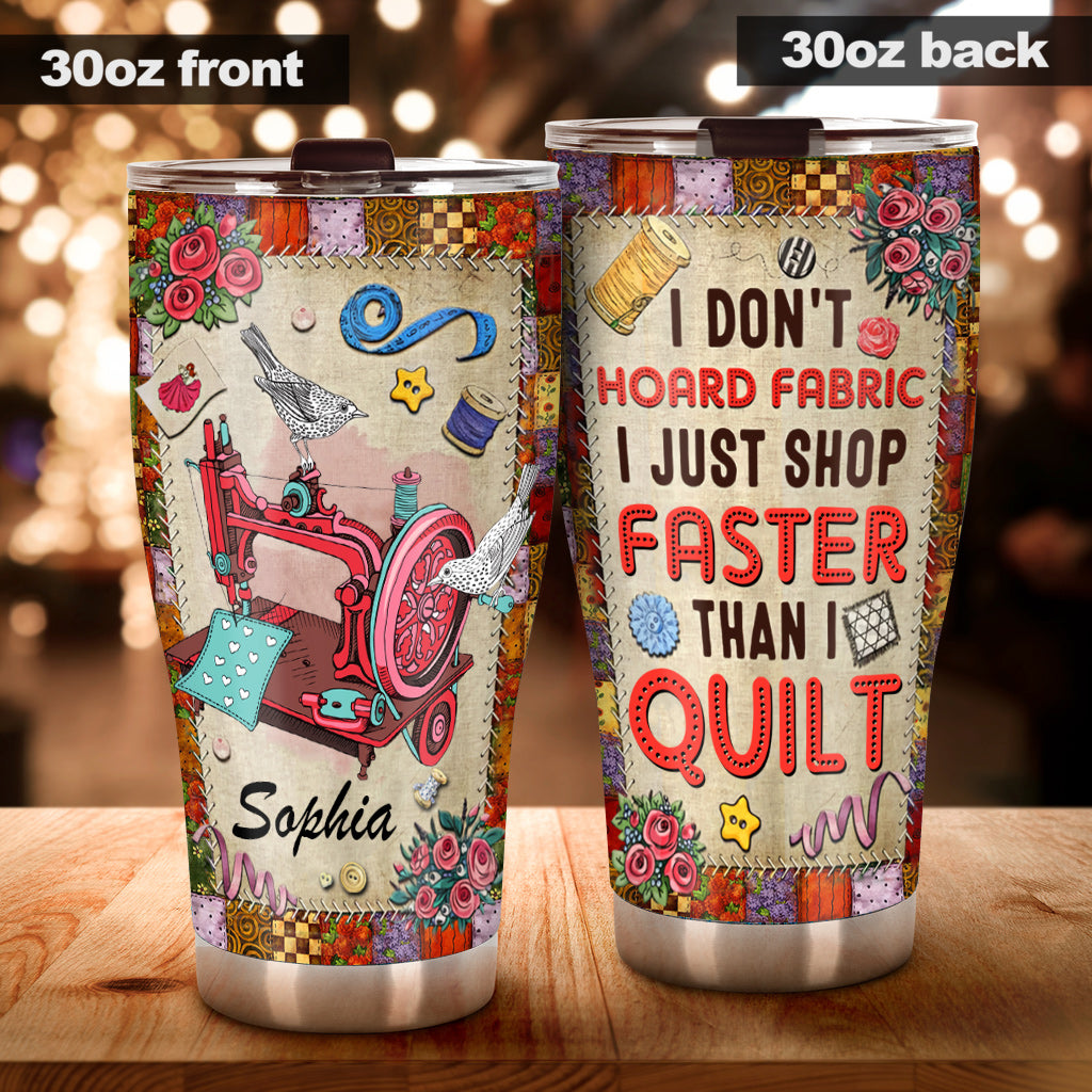 Ich kaufe schneller ein, als ich quilte – personalisierter Quilt-Becher