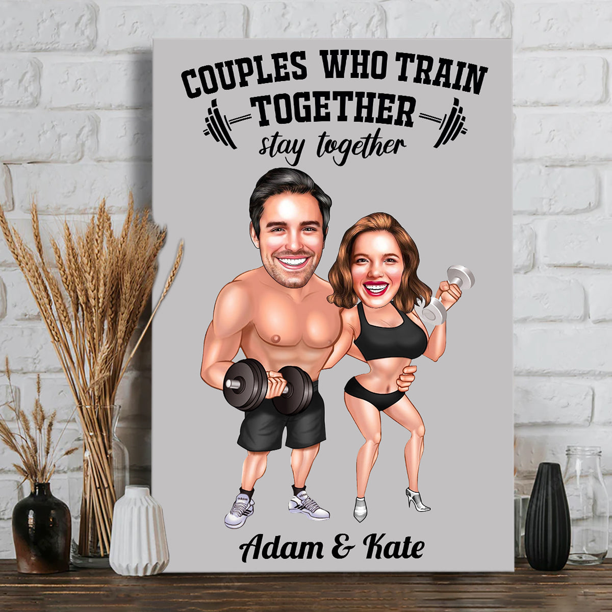 Couples qui s'entraînent ensemble - Toile et affiche de fitness personnalisées