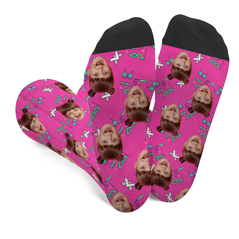 Chaussettes personnalisées pour enfants - Motifs de fête personnalisés