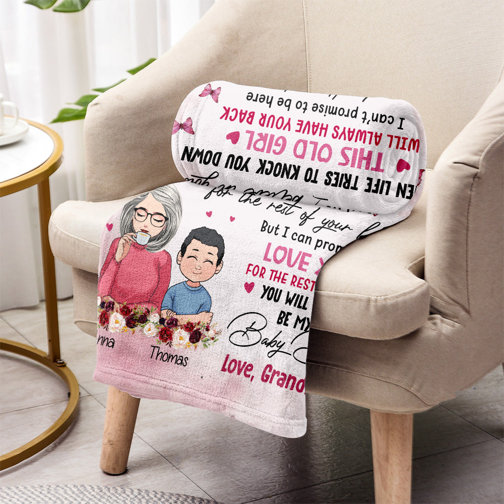 Für meine Enkelin – Geschenk für Oma, Enkelin, Enkel – Personalisierte Decke