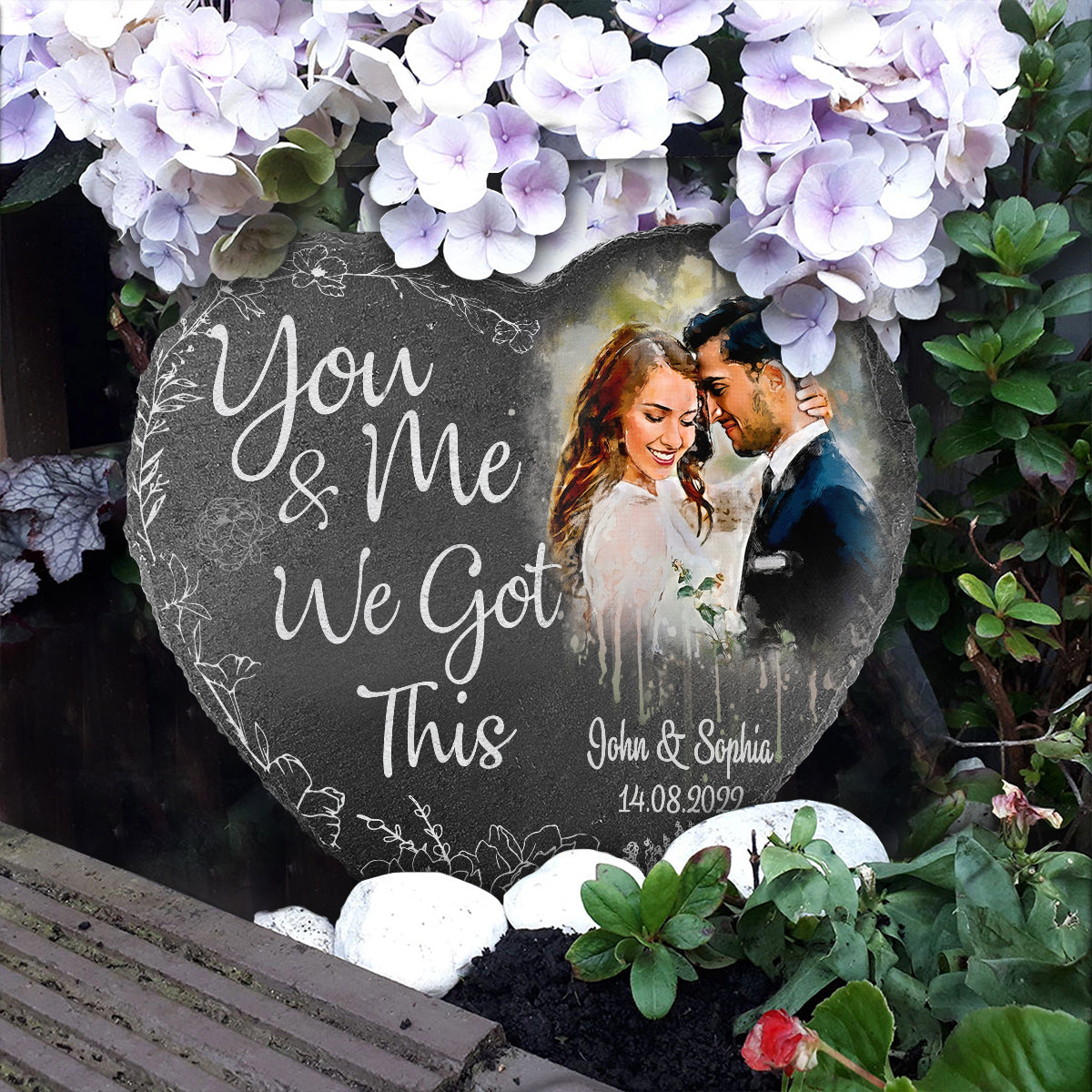 You And Me We Got This - Personalized Couple Heart Shaped Stone