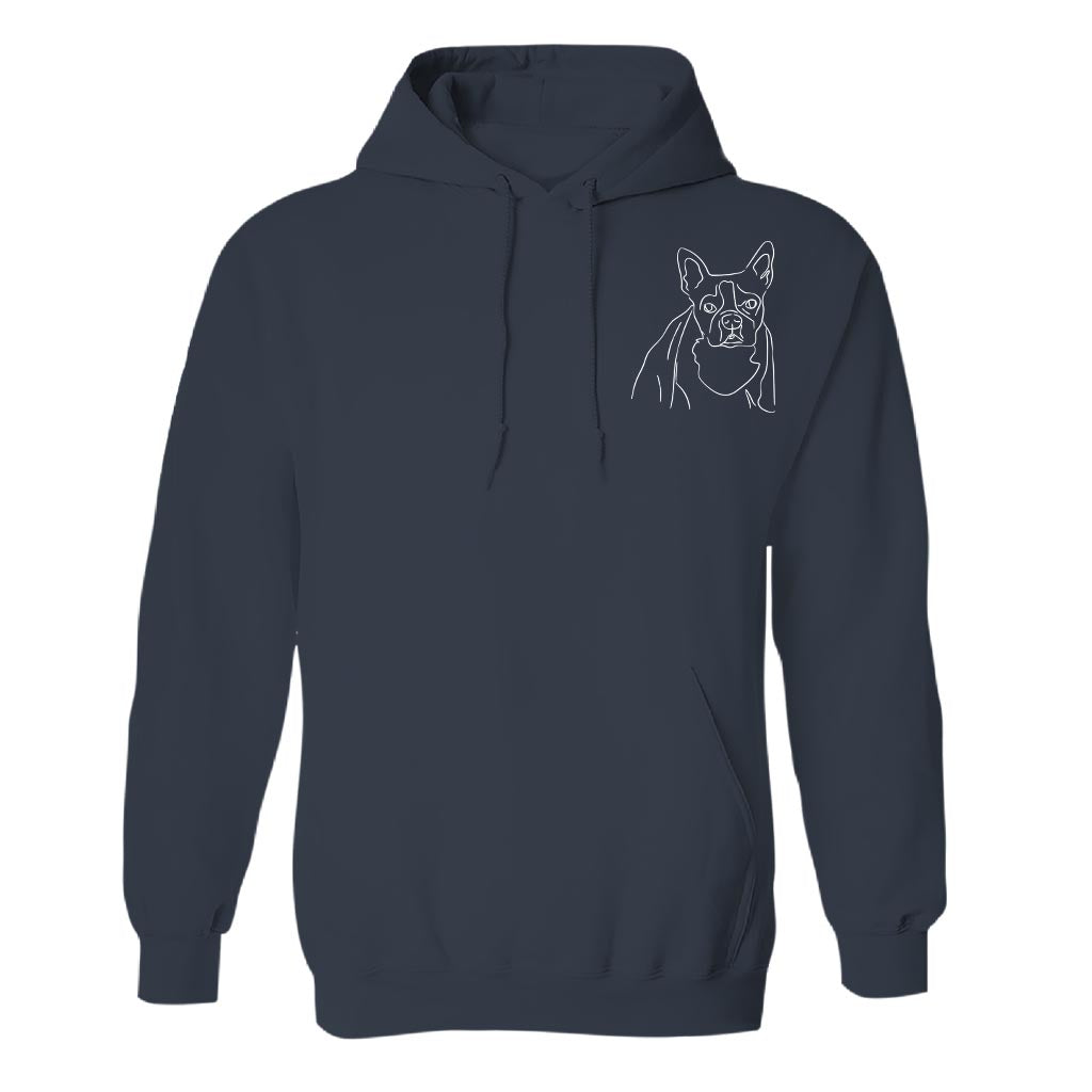 Custom Line Art - Personalized Dog Embroidered Hoodie