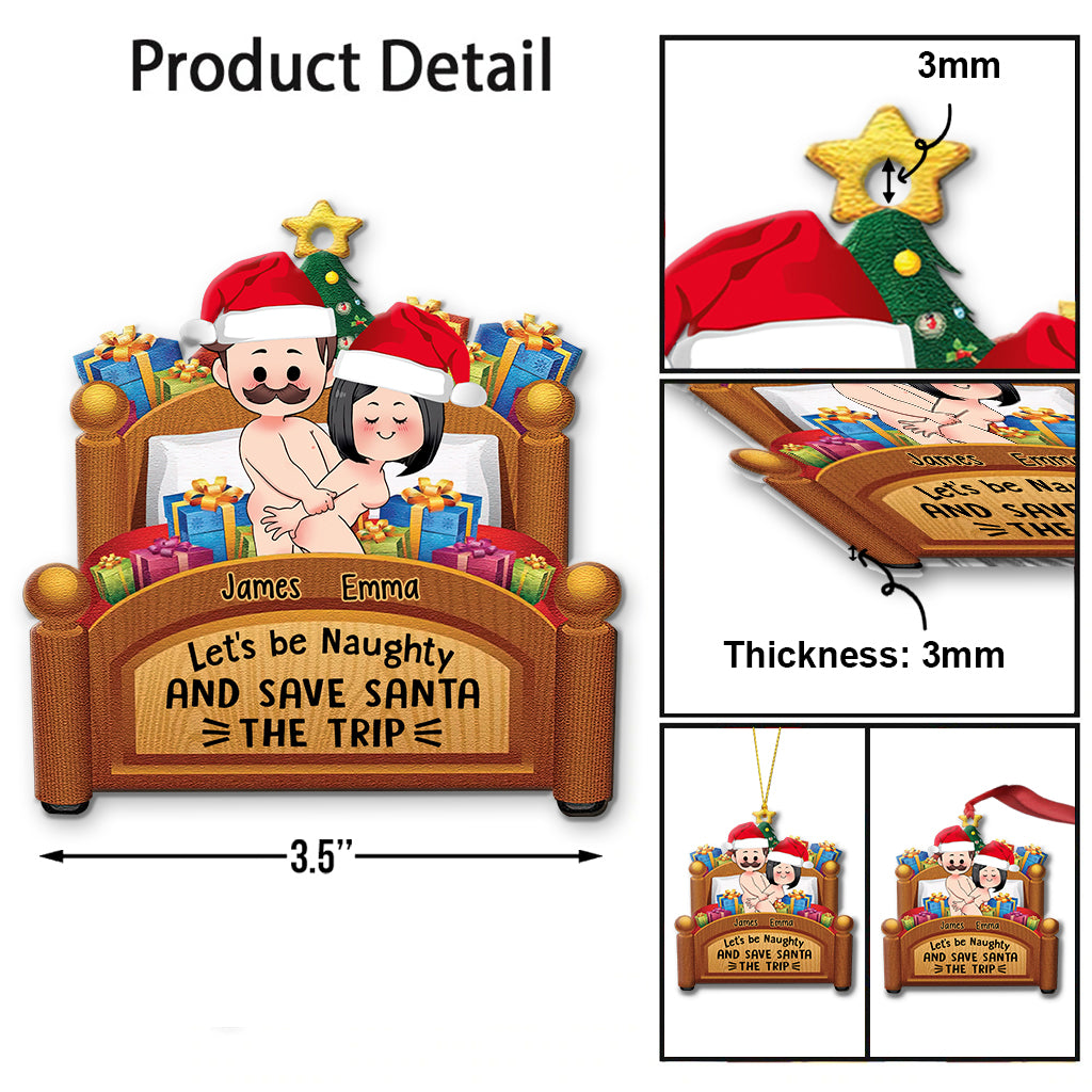 Let's Be Naughty - Personalized Couple Ornament