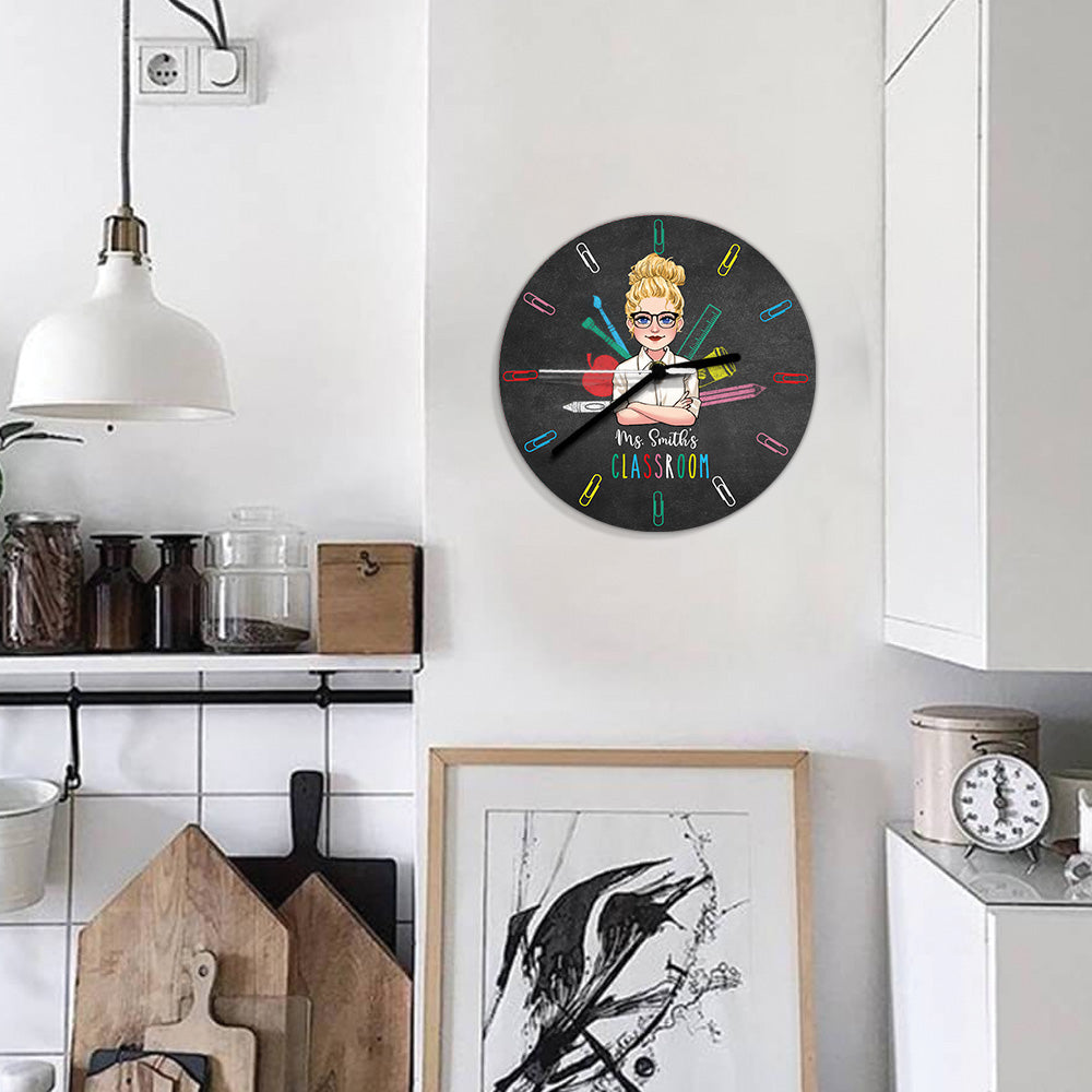 Lehrerzimmer – Personalisierte Wanduhr für Lehrer