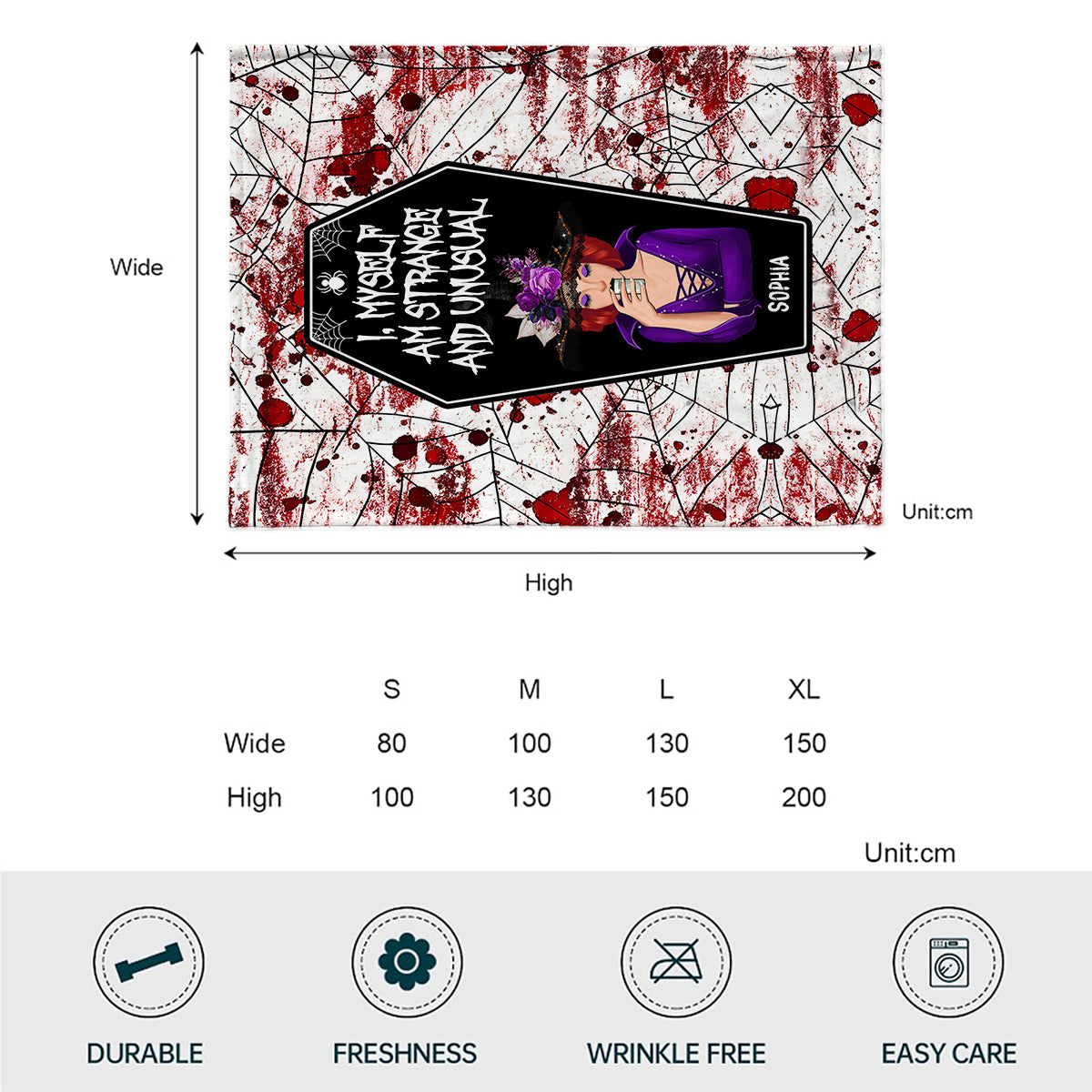I Myself Am Strange and Unusual - Personalized Witch Blanket