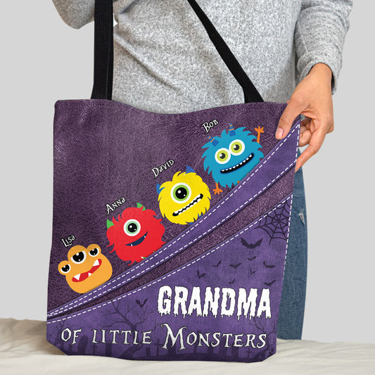Sac fourre-tout personnalisé pour grand-mère de petits monstres