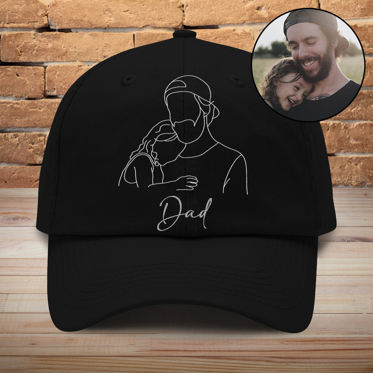 Custom Photo - Personalized Father Embroidered Classic Cap
