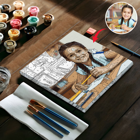 Kit de peinture par numéros personnalisé avec photo pour votre petite-fille
