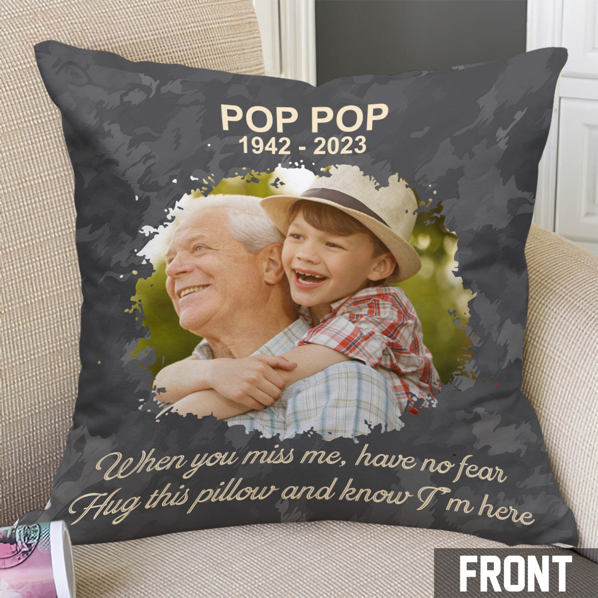 Hug This Pillow And Know I'm Here - Personalized Memorial Throw Pillow