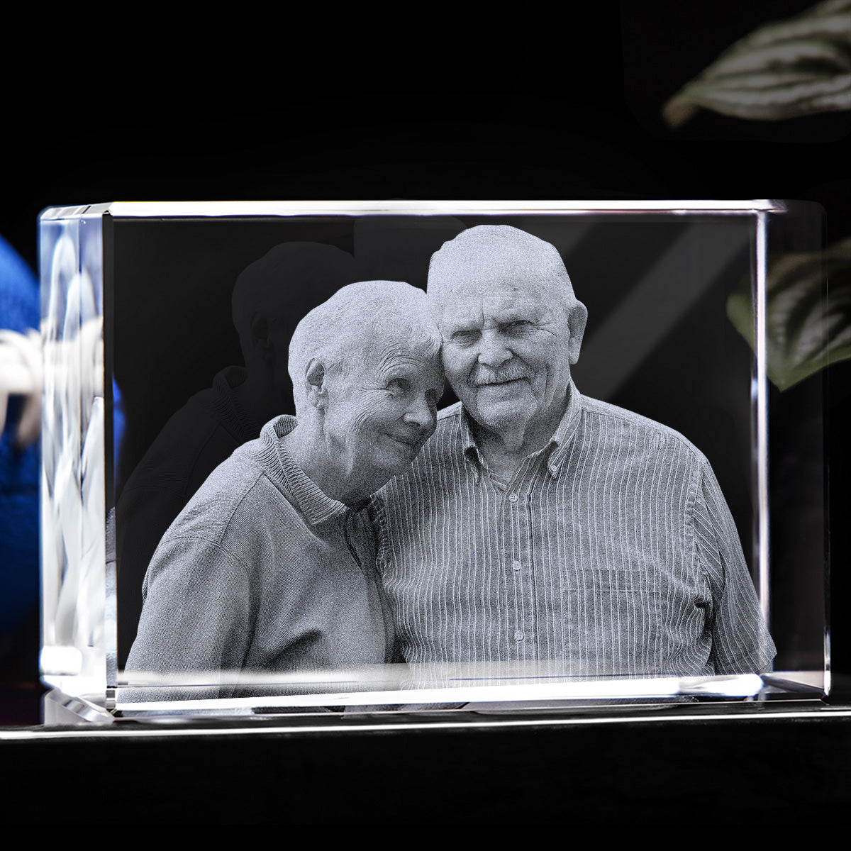 Custom Photo - Personalized Memorial Laser Engraving 3D Cuboid Shaped Crystal Lamp