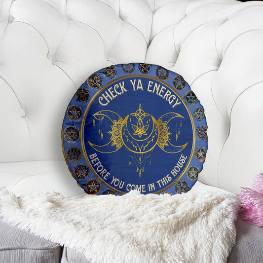 Check Your Energy - Personalized Witch Shaped Pillow