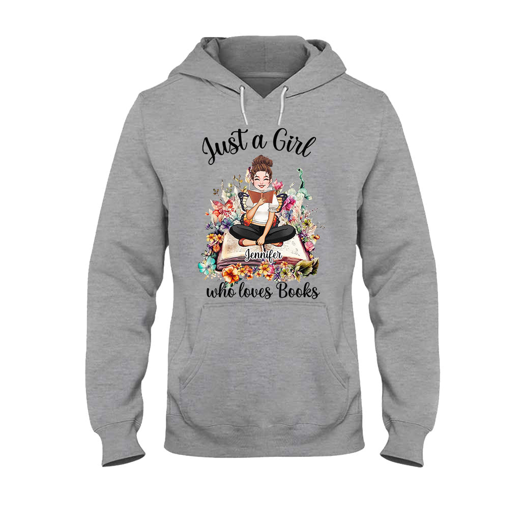 Einfach ein Mädchen, das Bücher liebt – personalisiertes Buch-T-Shirt und Hoodie