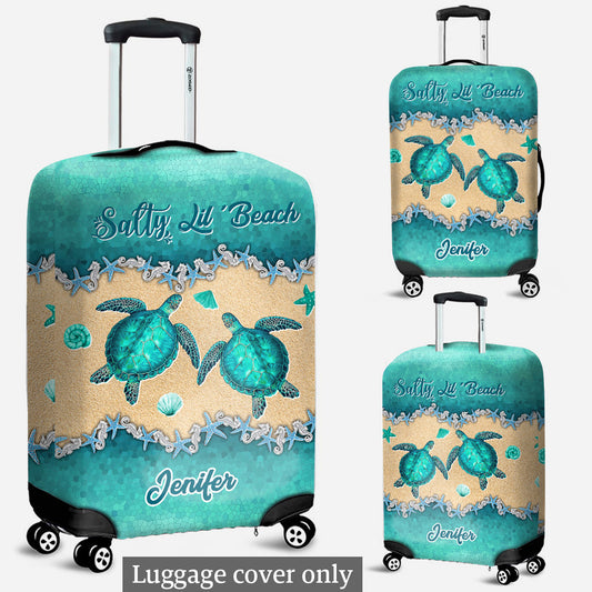Salty Lil' Beach - Personalized Turtle Luggage Cover
