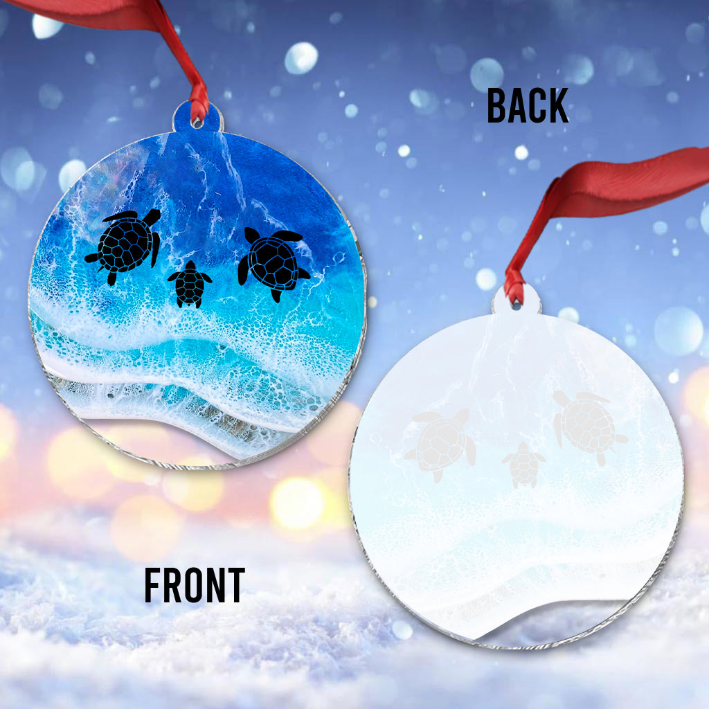 Love Turtles - Personalized Turtle Transparent Ornament