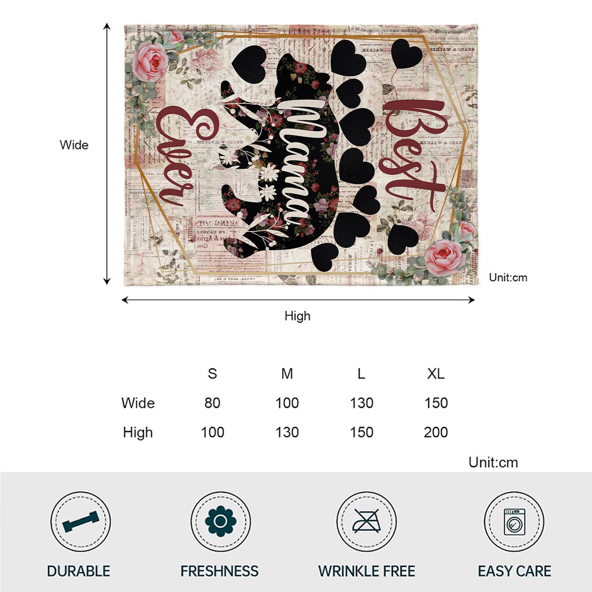 Best Nana Ever - Gift for mom, grandma - Personalized Blanket