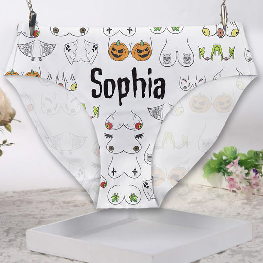 Halloween Is Coming - Personalized Couple Women Briefs